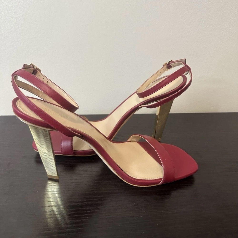 Michael Kors Halle Red Leather Heels NWOT; Size 8.5 - Picture 4 of 7